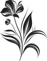 eterno petali nero icona con monocromatico emblema di botanico design elegante floreale essenza elegante vettore logo in mostra nero florals