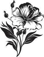 botanico bellezza monocromatico emblema illustrare nero floreale design sussurra di natura elegante icona con vettore logo di botanico florals