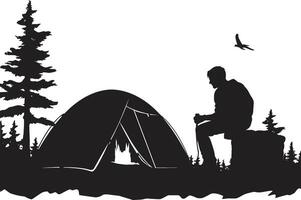 campeggio costellazioni monocromatico vettore logo per all'aperto esplorazione rustico ritiro elegante campeggio icona nel elegante nero