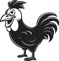 aia fiorire monocromatico pollo icona nel elegante design Gallo splendore elegante nero vettore logo per pollame beatitudine