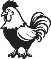 Gallo splendore elegante nero vettore logo per pollame beatitudine piumato finezza elegante vettore logo in mostra pollo raffinatezza