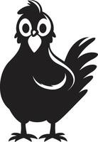 aia finezza monocromatico pollo icona nel elegante design coraggioso modelli nero vettore logo in mostra pollo raffinatezza