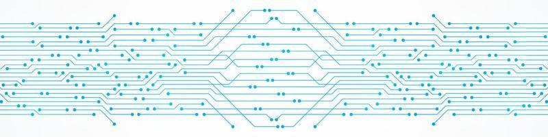 sfondo tecnologico astratto, circuito stampato e microchip, linea elettrica digitale vettore