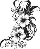 opulento orchidee elegante vettore logo con decorativo floreale design capriccioso fioriture elegante nero emblema con decorativo angoli