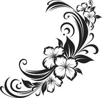 nature nettare elegante nero logo con decorativo angoli eterno incanto monocromatico emblema evidenziazione decorativo floreale angoli vettore