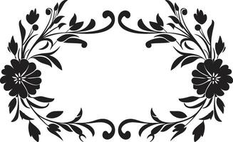 classico artigianato elegante Vintage ▾ europeo confine icona nel monocromatico anziano fascino elegante emblema con nero europeo confine design vettore