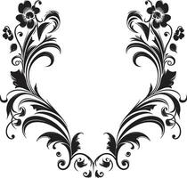scolpito spirali nero logo design con elegante decorativo scarabocchi fantasioso fiorisce elegante vettore icona con scarabocchio decorativo elementi