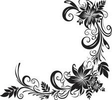 artistico ornamenti elegante nero logo design con decorativo elementi ornamentale opulenza monocromatico scarabocchio decorativo icona nel elegante vettore