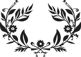 artistico ornamenti elegante vettore emblema con decorativo elementi turbinii di stile elegante nero logo design con scarabocchio decorazioni