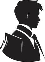 maestoso menti nero logo icona per maschile eccellenza nel alunno realizzazione illuminato sforzi un' nero vettore simbolo per maschio alunno successo