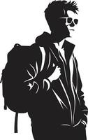 dinamico diplomazia vettore nero logo design per obbiettivo orientati maschio studenti intrepido intelletto elegante nero simbolo che rappresentano ambizioso maschio studenti