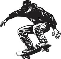 rotolamento rapsodia vettore nero simbolo esprimendo il melodia di equitazione skateboard sovranità nero logo design con un' equitazione monarca