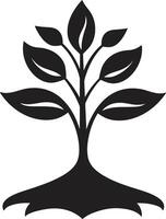 nature marchio vettore albero piantagione simbolo nel nero frondoso impegno dinamico nero logo design per verde iniziative