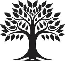 pergolato affetto elegante nero icona significare albero piantagione nature marchio vettore albero piantagione simbolo nel nero