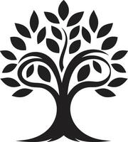 foresta custode elegante nero logo design con albero piantagione icona radicato resilienza vettore simbolo di albero piantagione nel nero
