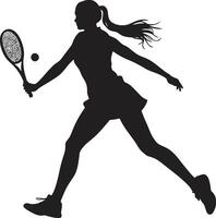 distruggere sirena elegante tennis giocatore icona nel vettore design Tribunale couture elegante vettore logo per Da donna tennis