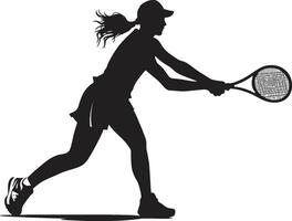 energia e equilibrio femmina tennis campione vettore icona racchetta splendore vettore design per brillante tennis