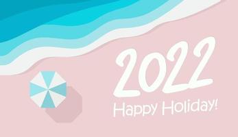 felice anno nuovo 2022 numeri design per banner, flyer, copertina del calendario, biglietto di auguri di natale e capodanno. poster pubblicitario di resort, viaggio, viaggio, festival, festa, evento. vettore. vettore