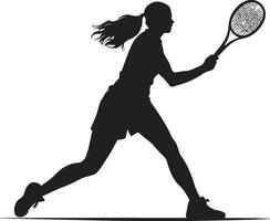 grazioso scivolare vettore logo per eleganza nel tennis netto ninja tennis giocatore icona nel vettore invisibile