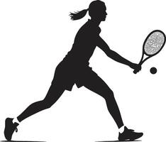netto navigatore femmina tennis vettore icona per precisione asso aura vettore logo per Da donna tennis assi