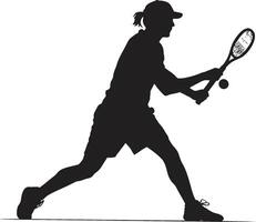 energia e equilibrio femmina tennis campione vettore icona racchetta reali tennis giocatore logo per donne nel vettore