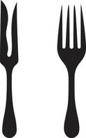 bene cenare marchio forchetta e coltello vettore icona per culinario classe culinario mestiere cresta vettore design per sofisticato culinario rappresentazione