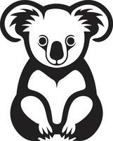 peloso fogliame insegne koala vettore design per ambientale armonia australiano arboreo emblema vettore design per koala preservazione