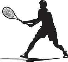 atletico asso insegne vettore design per dinamico maschio tennis giocatore icona distruggere maestro distintivo tennis giocatore vettore logo per potente prestazione