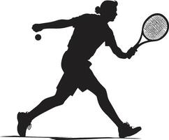 Tribunale artigianato insegne vettore design per abile tennis logo netto ninja distintivo tennis giocatore vettore icona per precisione giochi