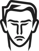 senza tempo marchio distintivo classico maschio viso vettore icona per iconico il branding in bilico profilo cresta vettore logo per grazioso maschio viso illustrazione