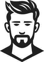 Impressionante raffinatezza insegne grassetto maschio viso logo design con di forte impatto stile senza tempo marchio distintivo classico maschio viso vettore icona per iconico il branding