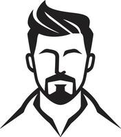 raffinato viso insegne vettore logo per sofisticato maschio viso icona sereno silhouette distintivo calma maschio viso vettore design con delicato Linee