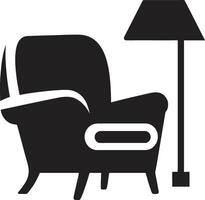 serenità posti a sedere insegne moderno sedia vettore logo per elegante vivente zenit comfort cresta vettore design per di moda moderno rilassante sedia icona
