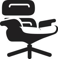 urbano eleganza insegne elegante sedia icona nel vettore logo per elegante spazi zenit comfort cresta moderno rilassante sedia vettore design per rilassamento