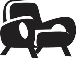 contemporaneo accogliente insegne moderno rilassante sedia vettore icona per accogliente spazi eleganza sala cresta vettore design per elegante e rilassante sedia illustrazione