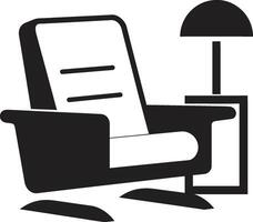 rilassamento porto distintivo elegante sala sedia vettore icona per confortevole spazi zenit comfort insegne vettore design per elegante moderno rilassante sedia