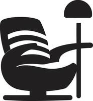 urbano eleganza insegne vettore design per di moda moderno sala sedia serenità posti a sedere cresta elegante sedia vettore icona per finale rilassamento
