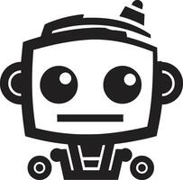 talkbox totem insegne miniatura robot chatbot design per Chiacchierare diletto nano spingere cresta carino robot logo per digitale assistenza vettore