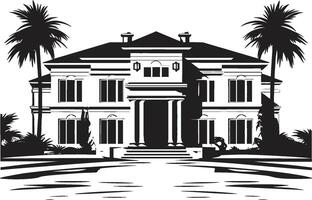 eleganza residenze insegne moderno villa logo per premio il branding orizzonte santuario cresta elegante emblema con moderno villa icona vettore