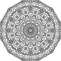 motivo circolare a forma di mandala per henné, mehndi, tatuaggio, decorazione. ornamento decorativo in stile etnico orientale. pagina del libro da colorare. vettore