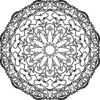 motivo circolare a forma di mandala per henné, mehndi, tatuaggio, decorazione. ornamento decorativo in stile etnico orientale. pagina del libro da colorare. vettore
