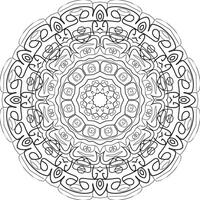 motivo circolare a forma di mandala per henné, mehndi, tatuaggio, decorazione. ornamento decorativo in stile etnico orientale. pagina del libro da colorare. vettore