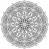 motivo circolare a forma di mandala per henné, mehndi, tatuaggio, decorazione. ornamento decorativo in stile etnico orientale. pagina del libro da colorare. vettore