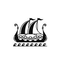 vettore illustrazione di vichingo nave logo icona per commercio, mezzi di trasporto e arte merce industrie
