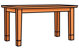 di legno tavolo isolato illustrazione, tavolo di legno casa moderno decorazione mobilia vettore