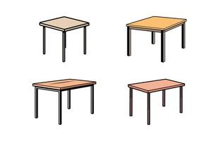 di legno tavolo isolato illustrazione impostare, tavolo di legno casa moderno decorazione mobilia vettore impostato