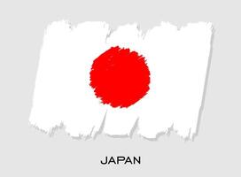 del Giappone bandiera spazzola ictus design. nazionale bandiera di Giappone vettore