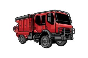 rosso fuoco camion emergenza veicolo nel mano disegnato vettore illustrazione