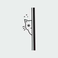 carino gatto sbirciando. vettore arte design. cartone animato. comico.