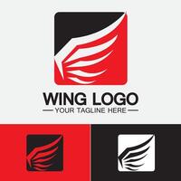 modello di progettazione dell'illustrazione del simbolo dell'icona di vettore di logo delle ali